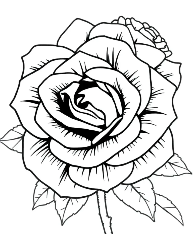 Explore the Beauty of Flower Coloring Pages: A Line Art and Tattoo Design Journey