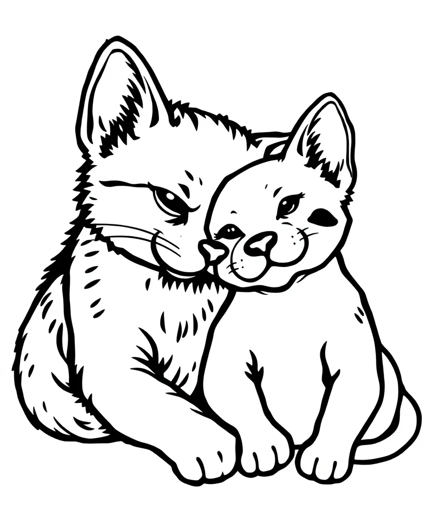 Adorable Cat and Dog Duo