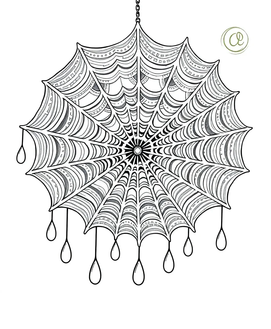 Glistening Dew on Spiderwebs
