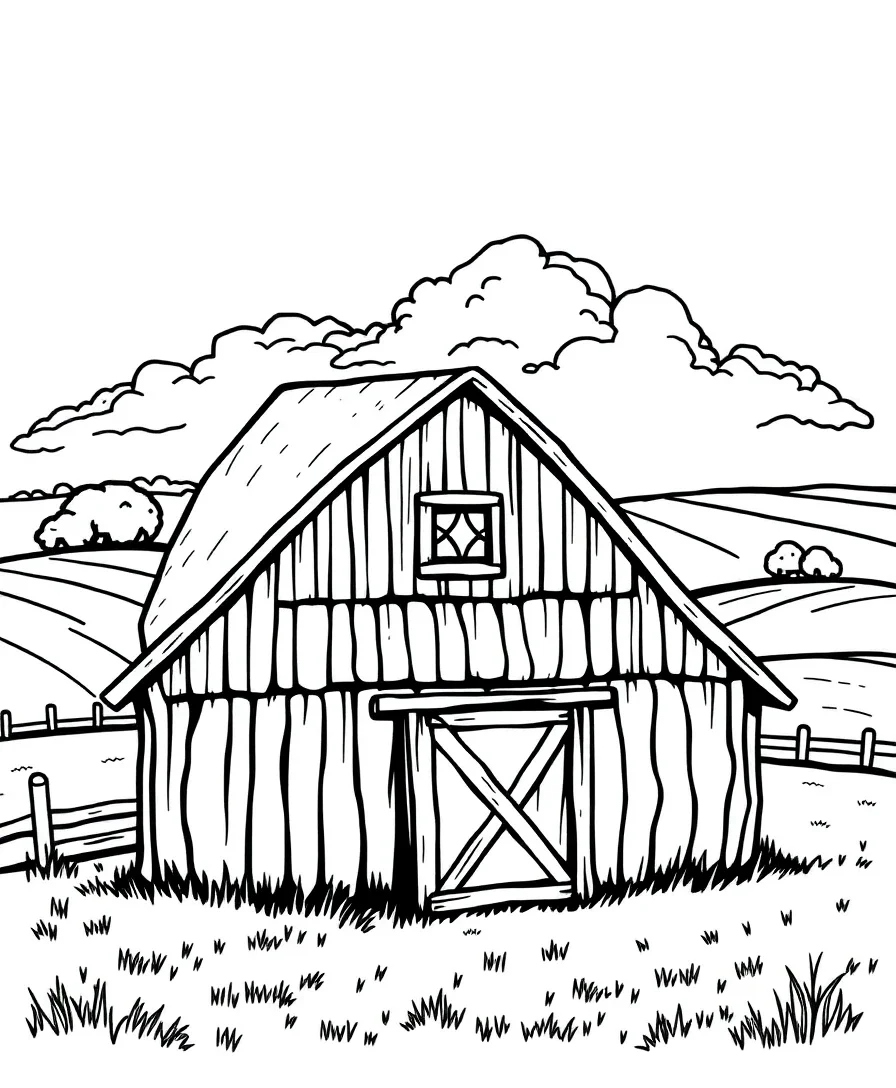 Rustic Barn and Farm Landscape
