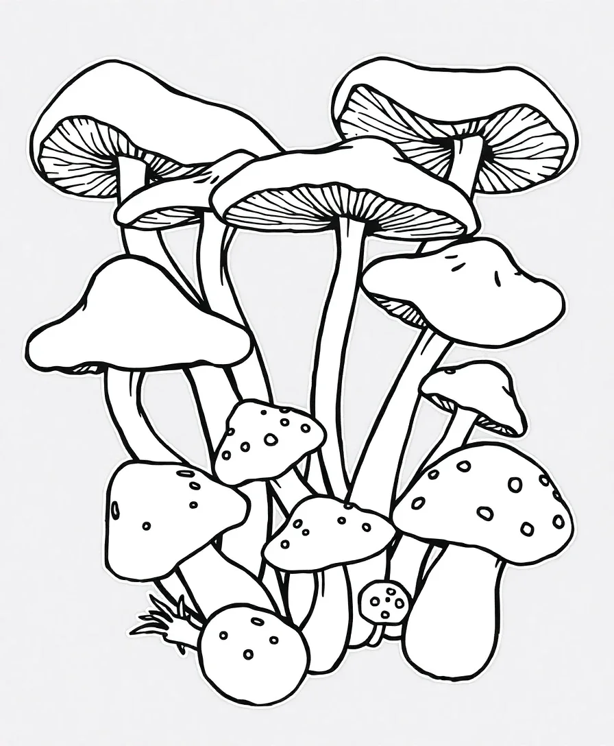 Delicate Mushrooms and Fungi