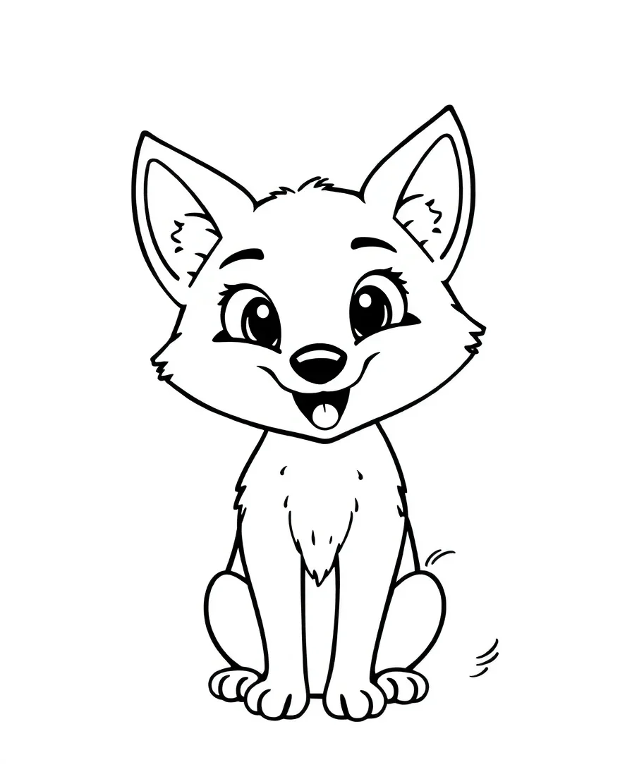 Black and white animal design featuring a playful fox