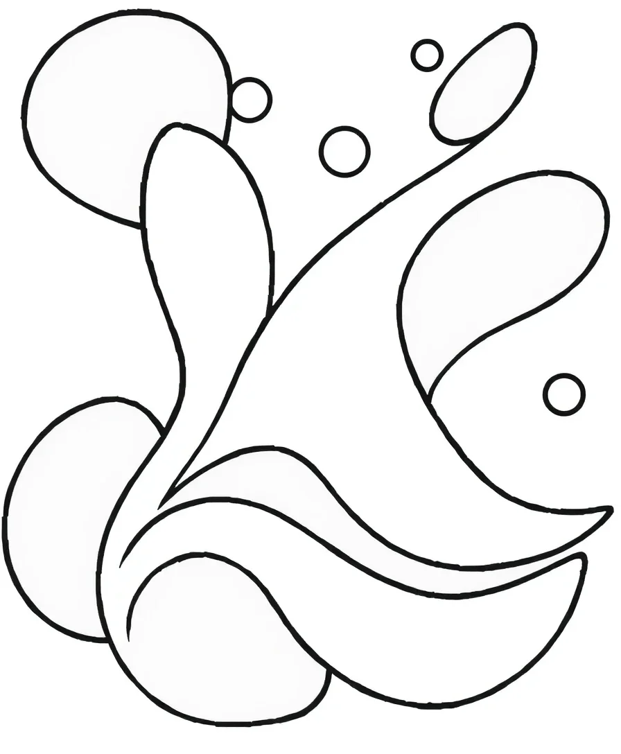 Black and white abstract design with bold shapes and dynamic lines
