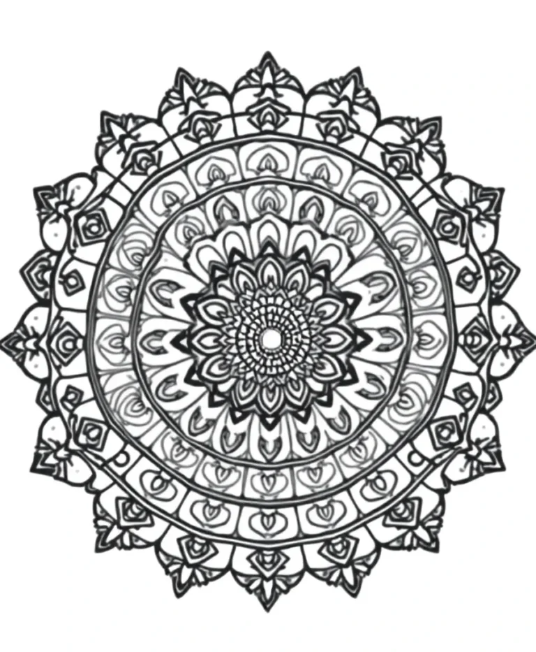 15 Striking Coloring Pages for Adults: Black and White Line Art Designs