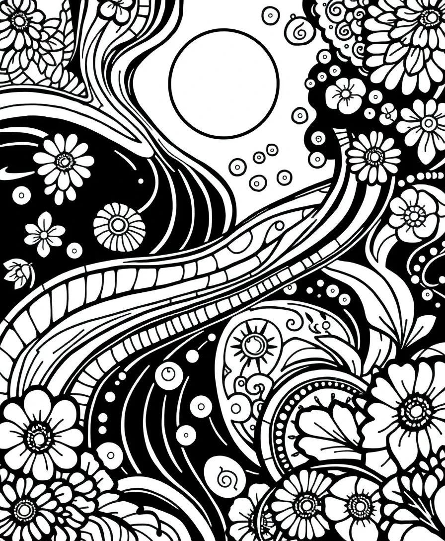 Retro groove pattern with bold, rhythmic lines and vintage style
