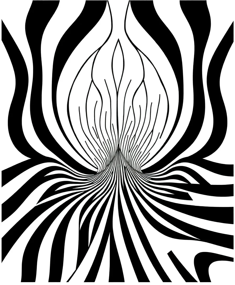 Intriguing optical art pattern with bold, shifting elements