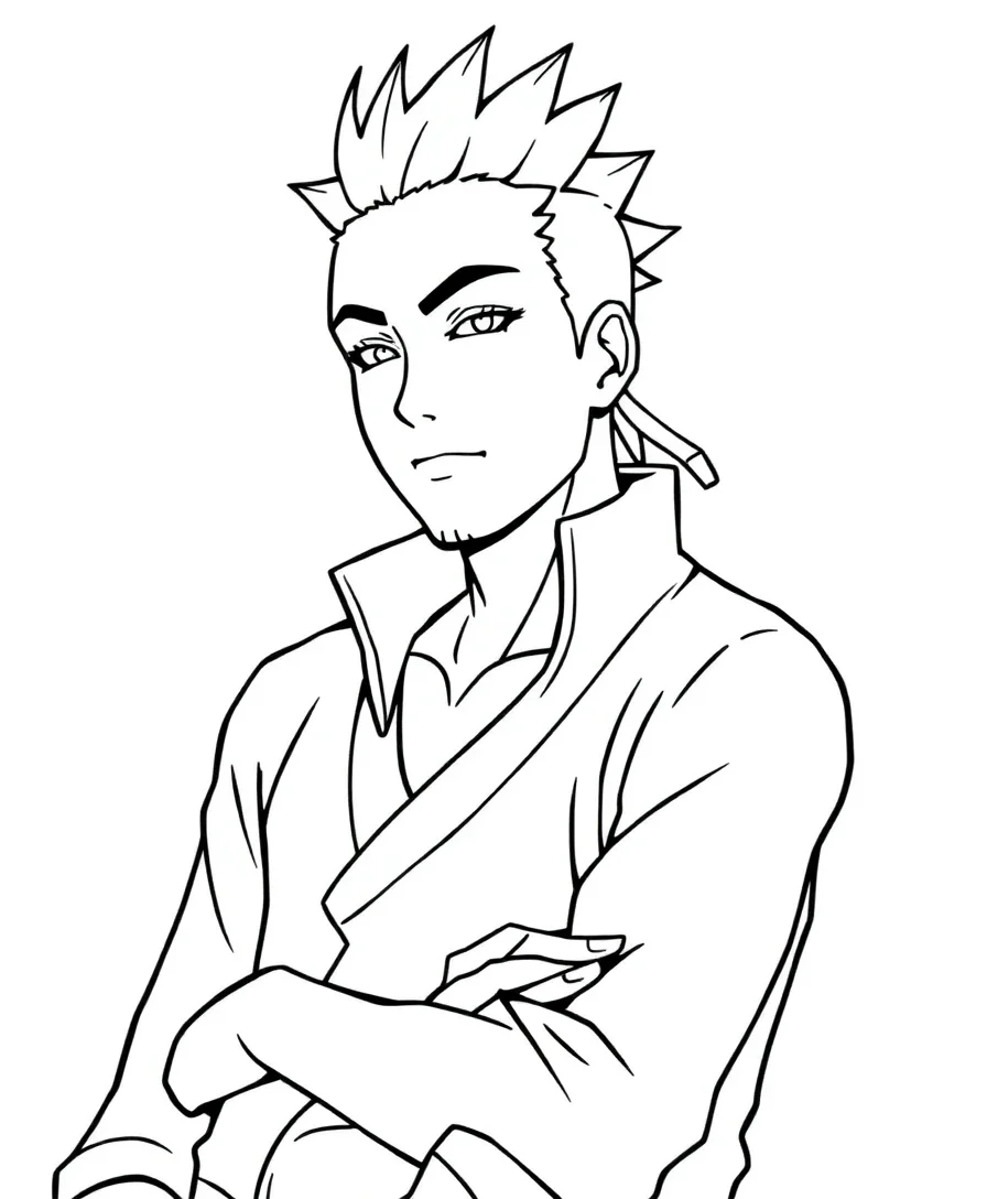 Shikamaru Nara with a relaxed demeanor and simple line work