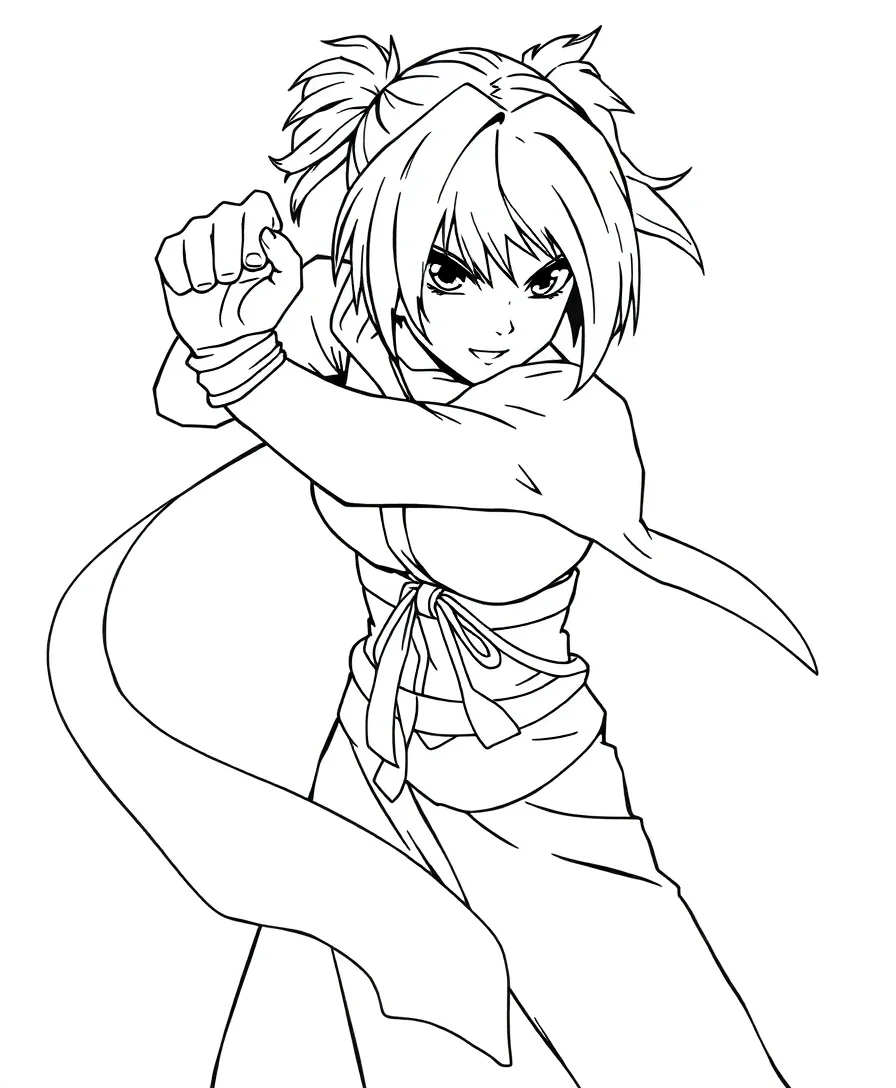 Sakura Haruno in action, showcasing bold and clean lines