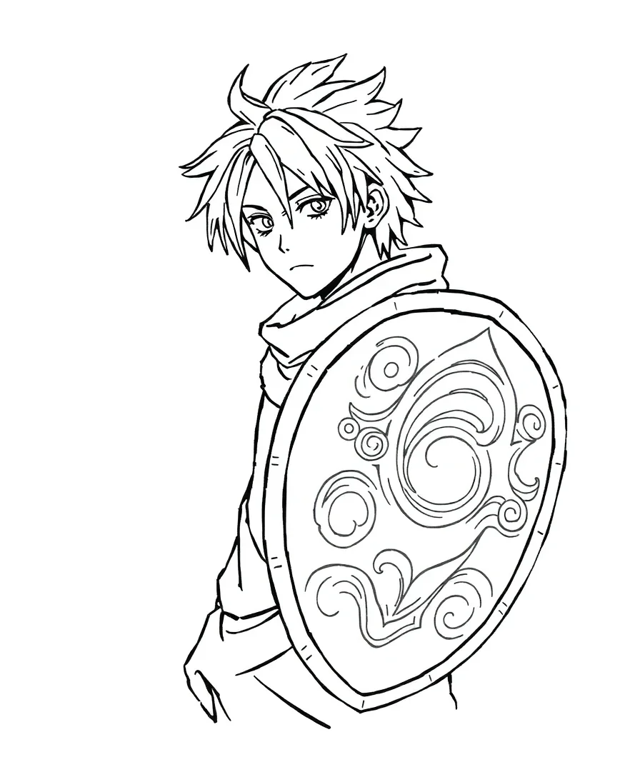 Gaara's sand shield with bold and flowing line work
