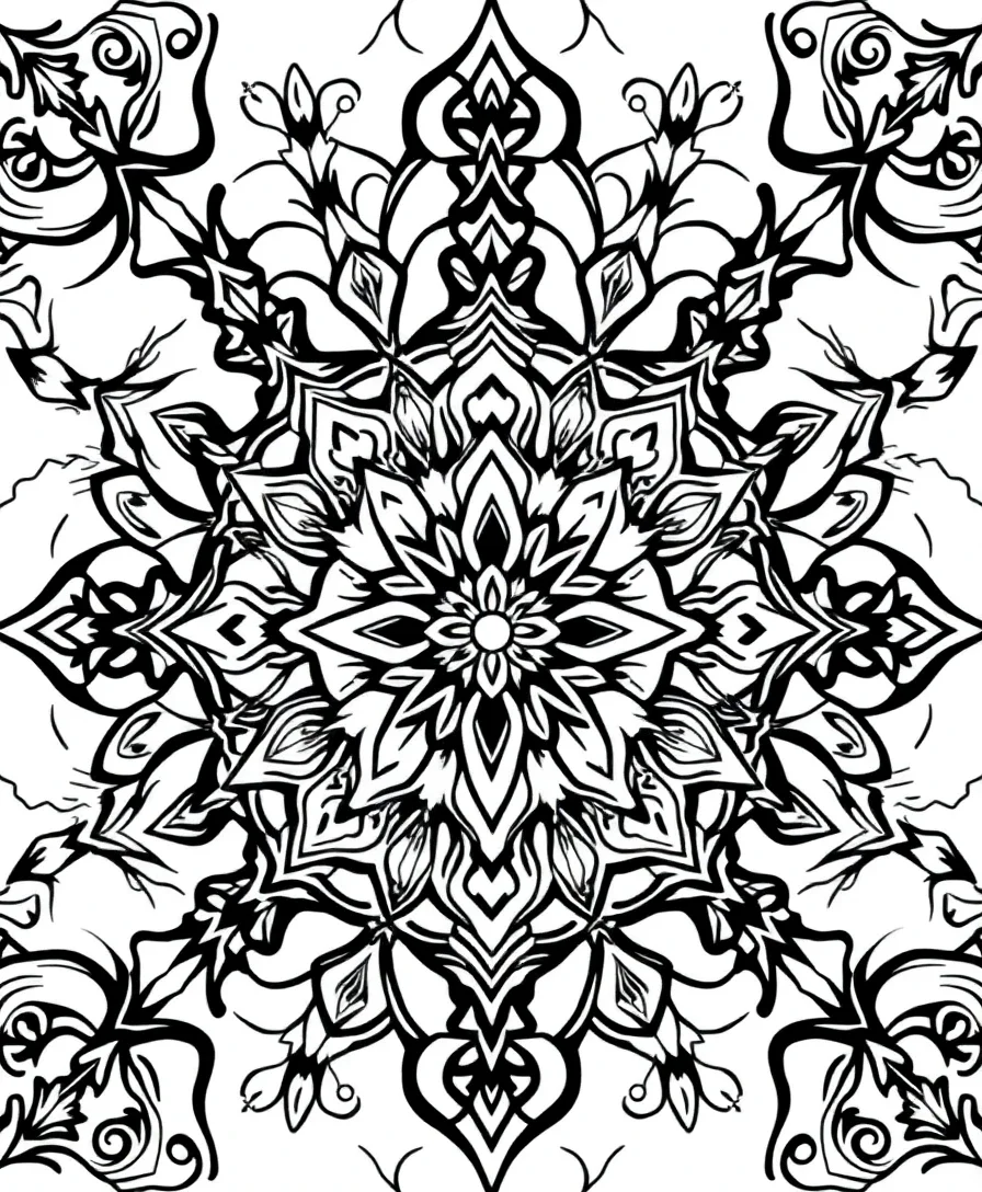 Line art of Nordic patterns with symmetry