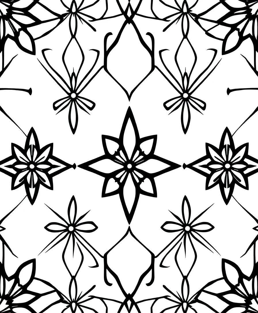 Line art of geometric patterns with clean lines
