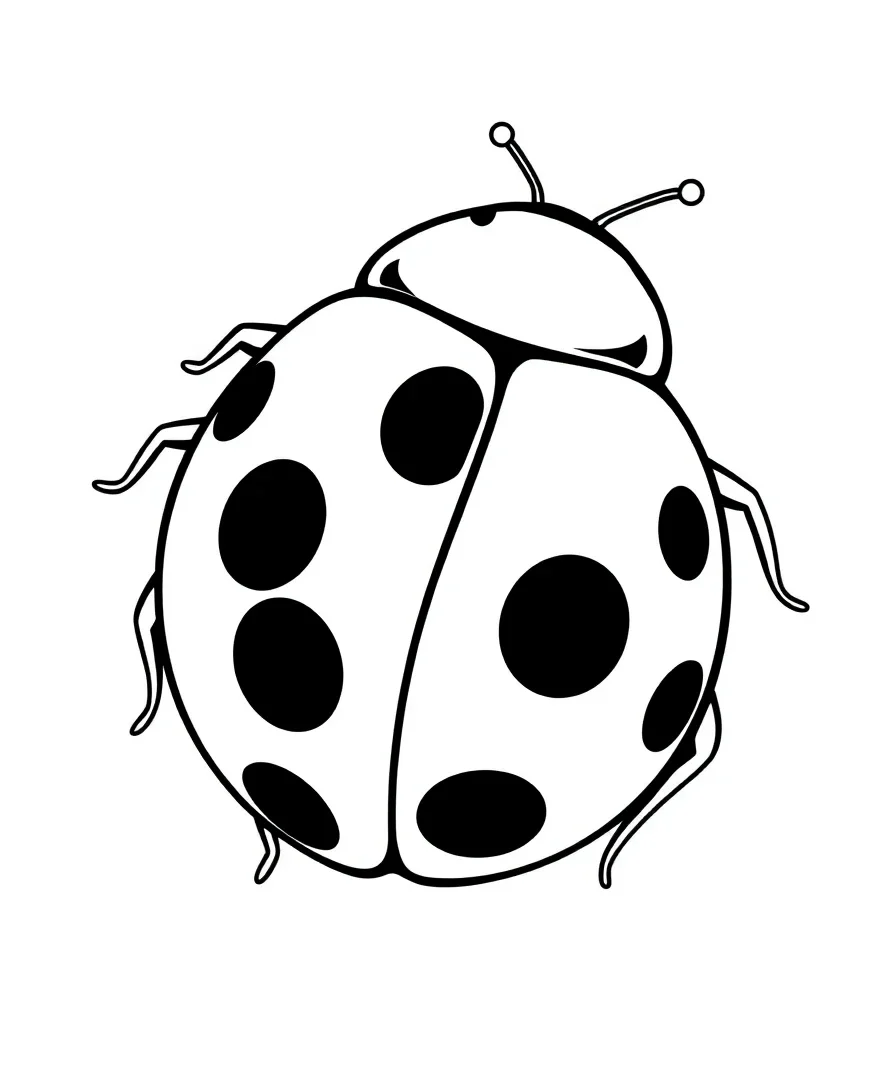 Line art of a ladybug with simple outlines