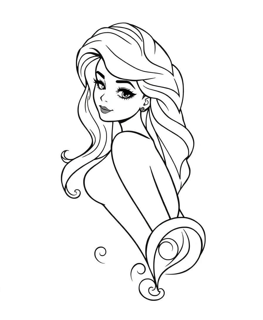 Line art of Bonnie with elegant forms