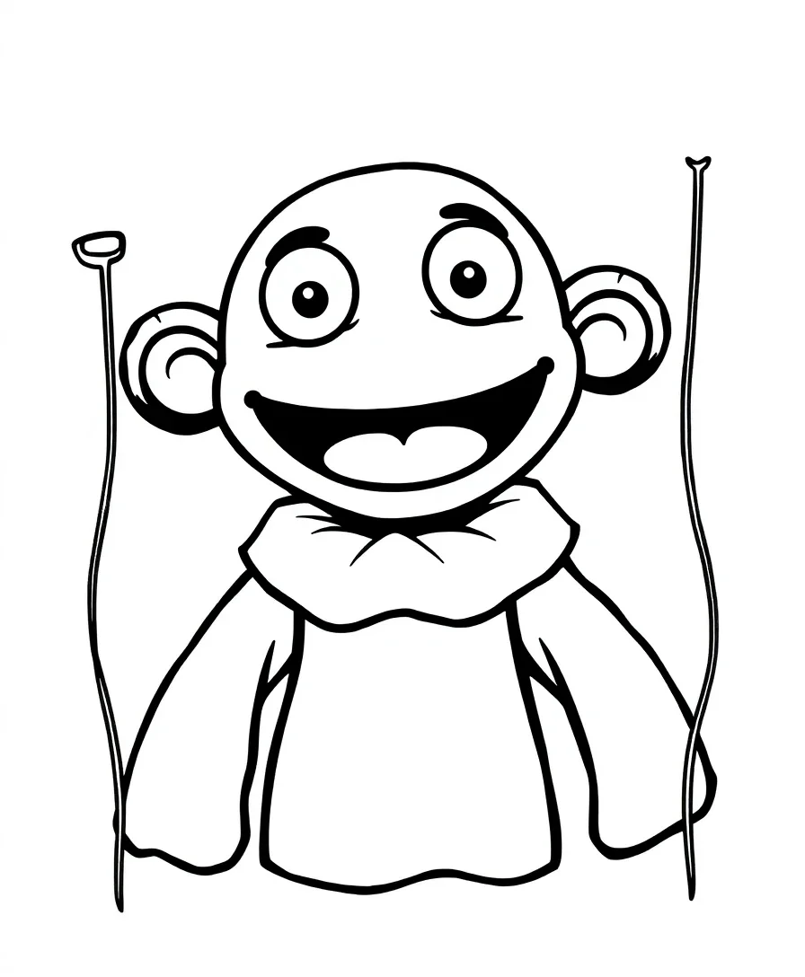 Line art of The Puppet with enigmatic design