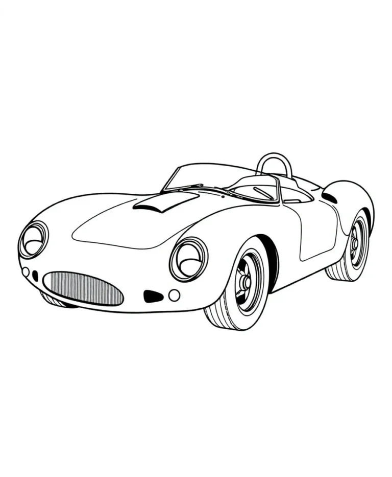 15 Striking Race Car Coloring Pages for Enthusiasts and Tattoo Lovers