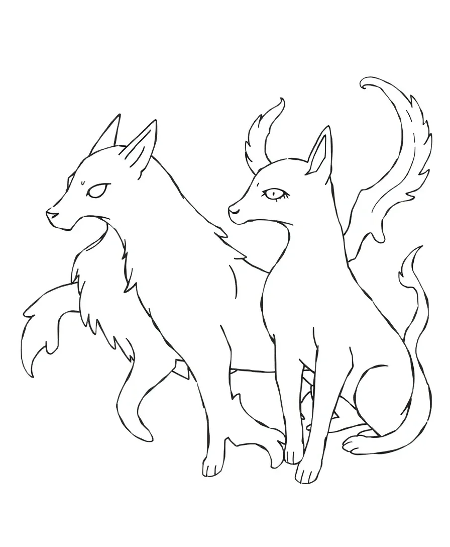Mystical ghost animals with ethereal qualities, offering an enchanting coloring experience