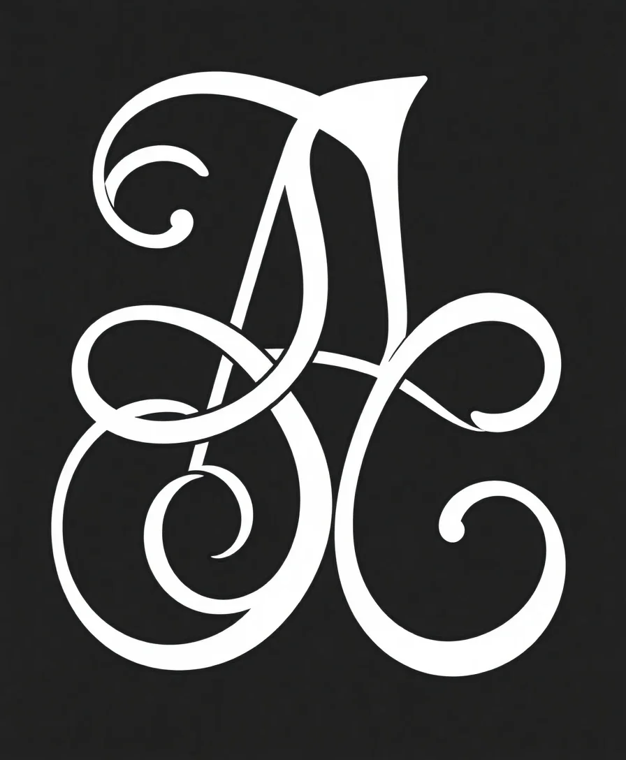 Elegant letter A with bold outlines and clean curves