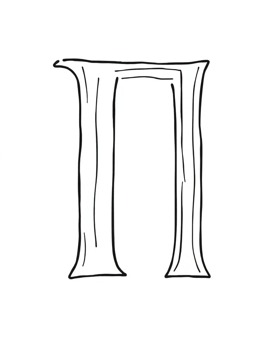 Vertical letter I with bold outlines and clean lines