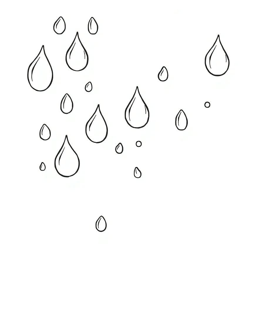 Line art of raindrops on a window