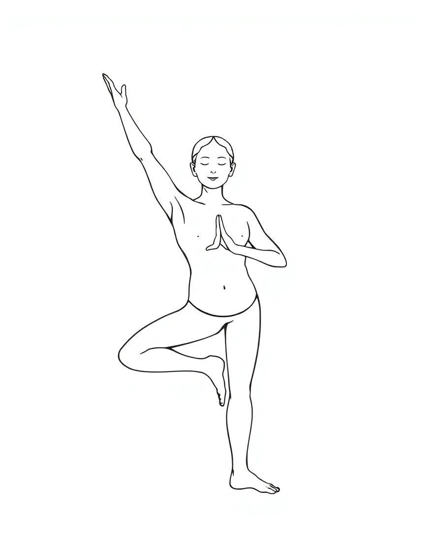Line art of a person in a serene yoga pose