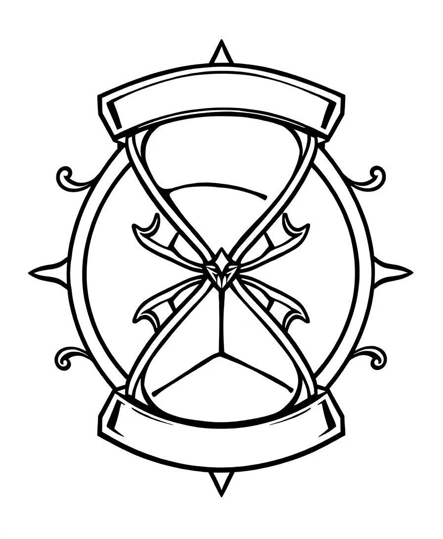 Line art of Black Widow's hourglass symbol