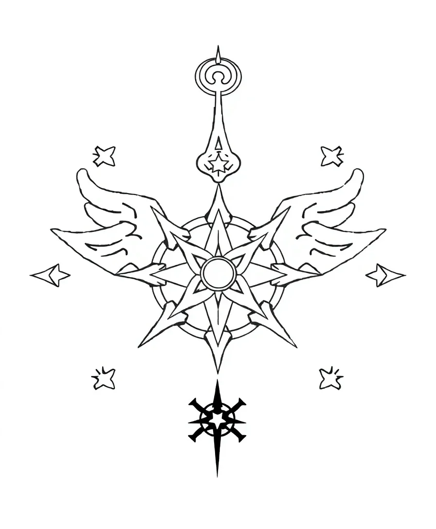 Line art of Doctor Strange's mystical symbols