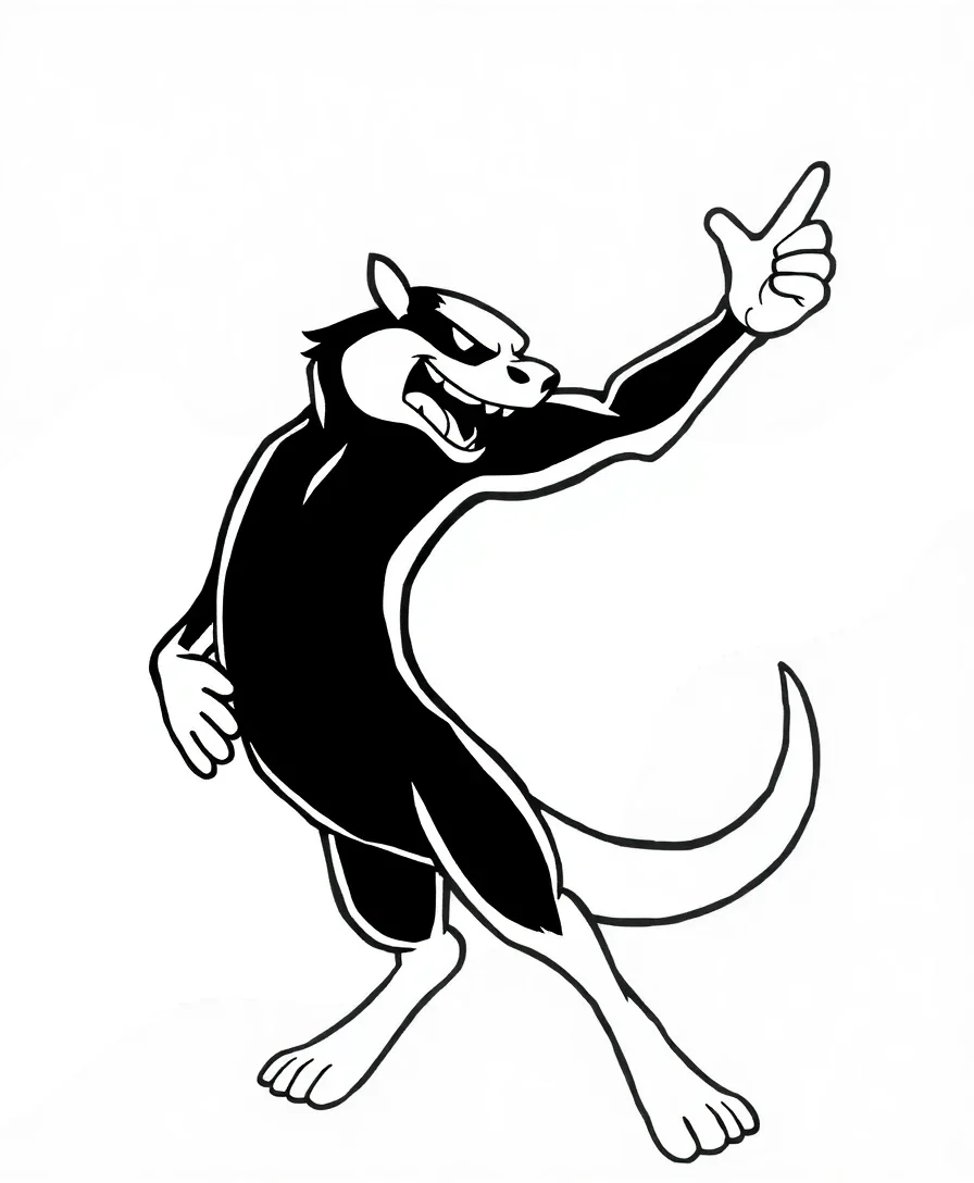 Line drawing of Rico with bold outlines, perfect for coloring