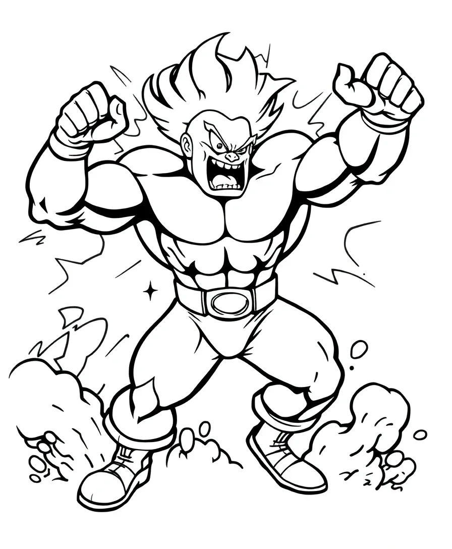 Illustration of Dynamike with striking outlines, ideal for coloring pages