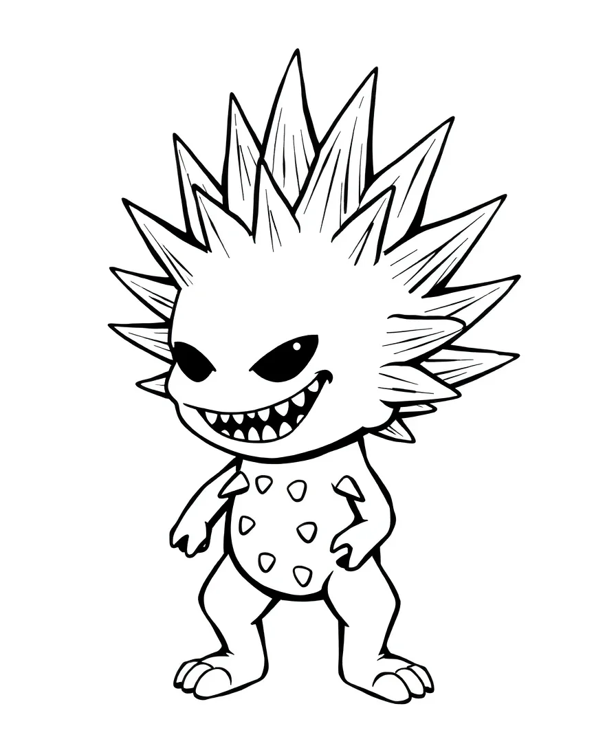 Illustration of Spike with striking outlines, suitable for detailed coloring
