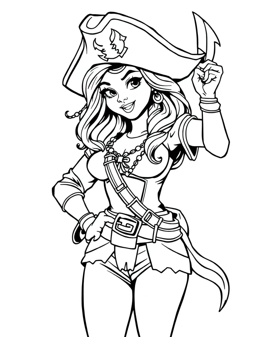 Line art of Penny with detailed outlines, ideal for coloring pages