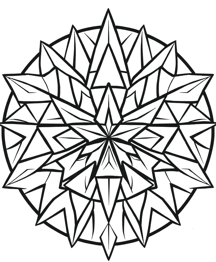 Interlocking triangular shapes creating a bold geometric pattern