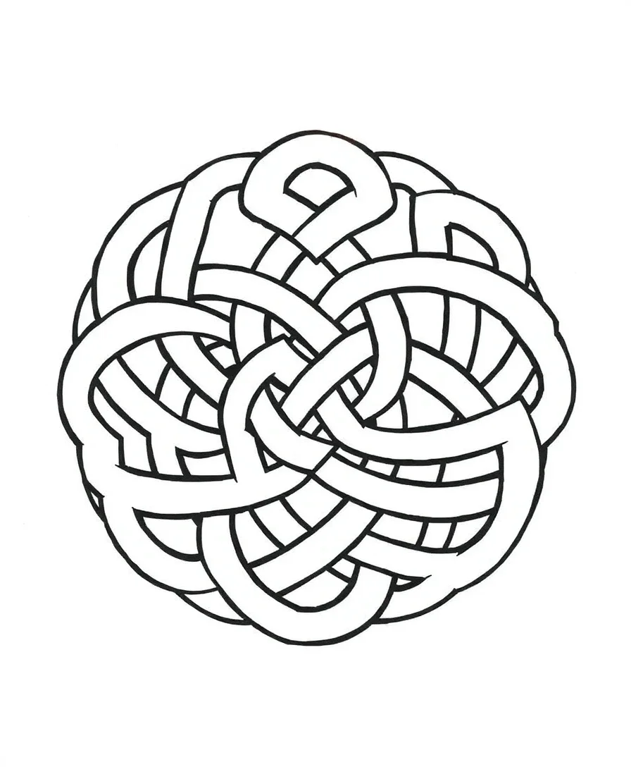 Detailed Celtic knot pattern with continuous loops and intricate designs