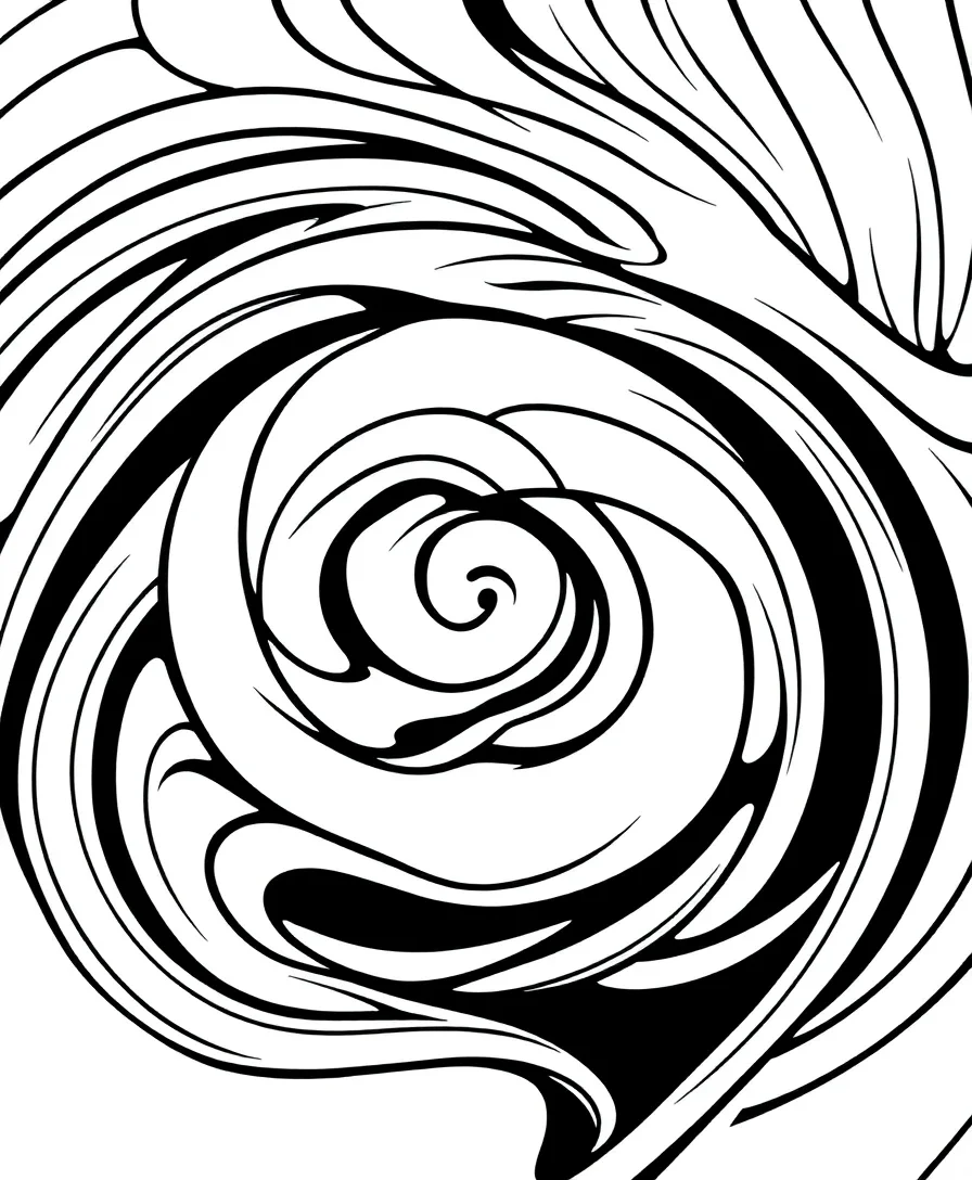 Mesmerizing spiral design with flowing curves and repetitive forms