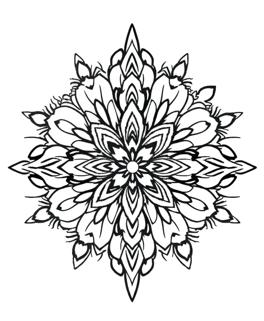 Elegant floral geometric design with symmetrical and organic elements