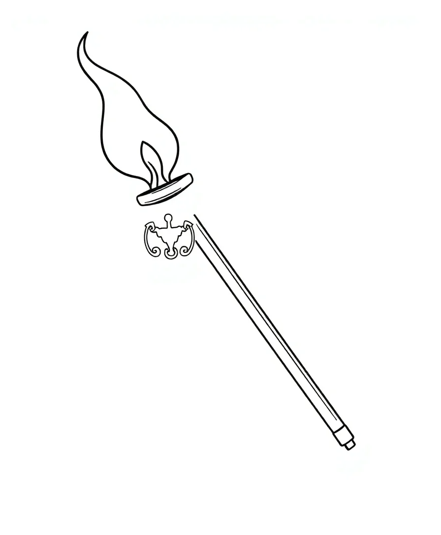 Line art of a light stick with a unique emblem