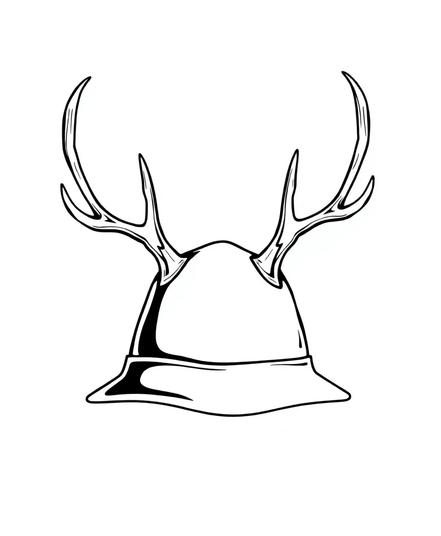 Whimsical line art of Chopper's antlers and hat