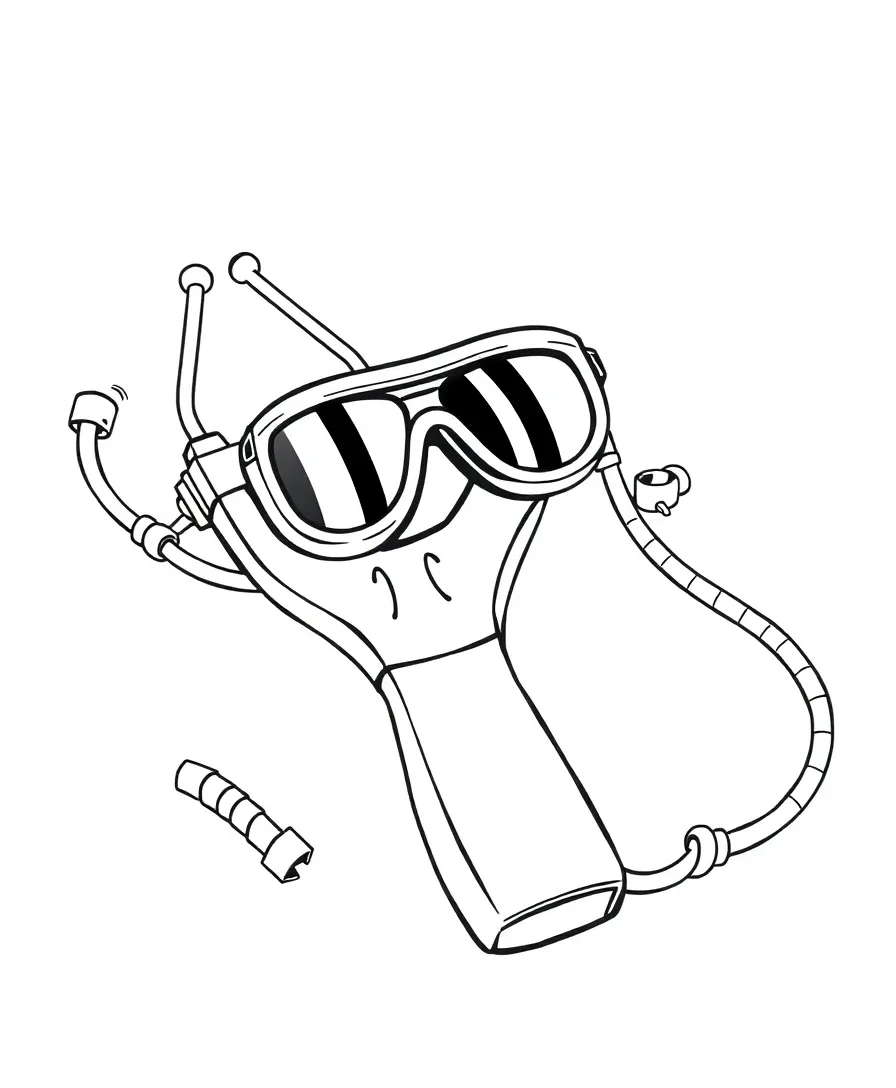 Playful line art of Usopp's slingshot and goggles