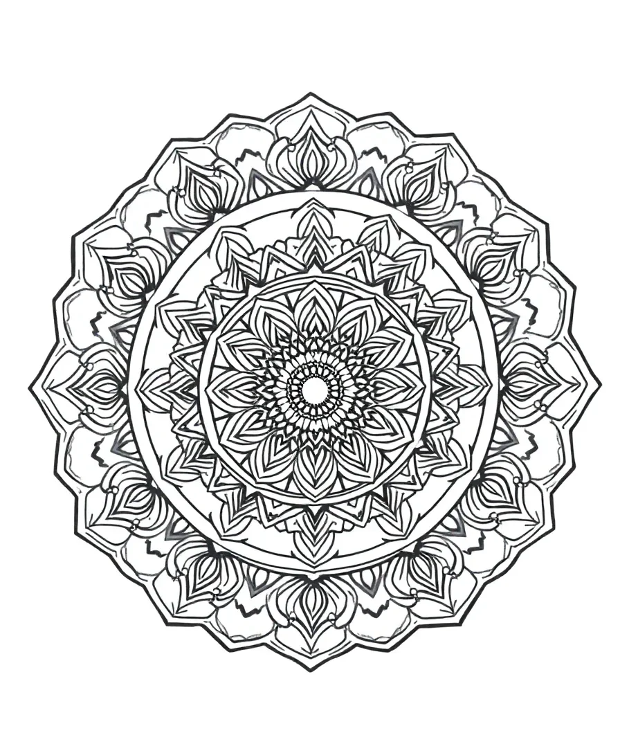 Intricate mandala design with detailed line work