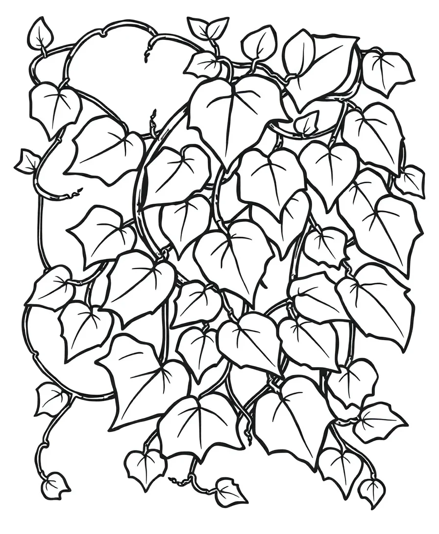 Vintage vine design with intricate leaf patterns