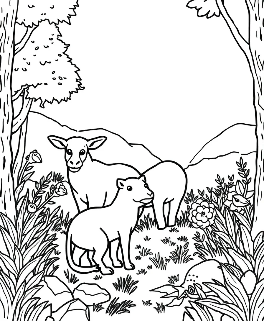 Animal design with detailed line art