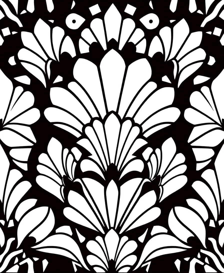 Art Deco design with bold geometric patterns