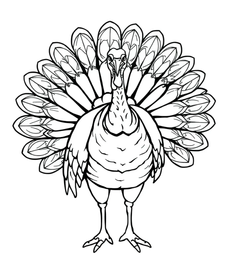 15 Striking Turkey Coloring Pages for Creative Line Art Enthusiasts