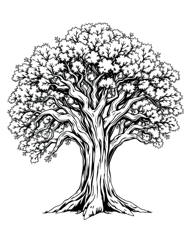15 Stunning Tree Coloring Page Designs for Line Art Lovers