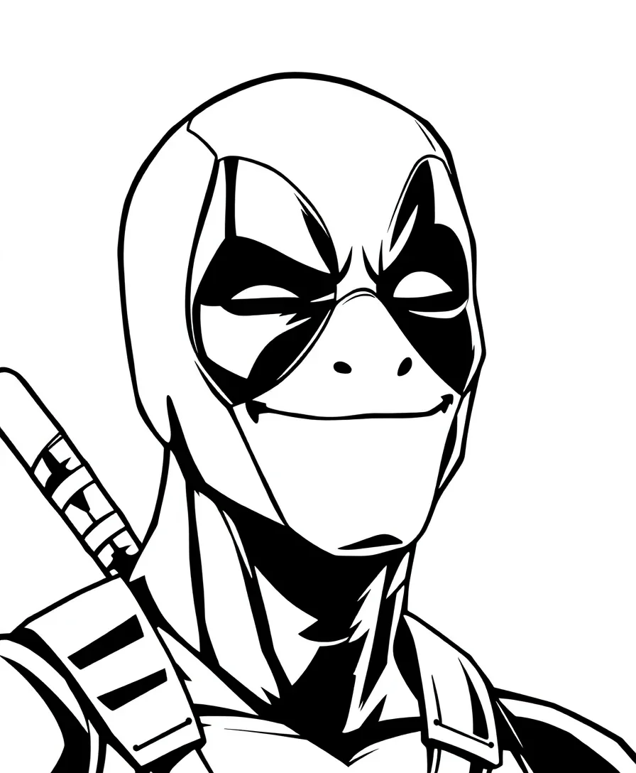 Playful Deadpool winking, perfect for expressive coloring