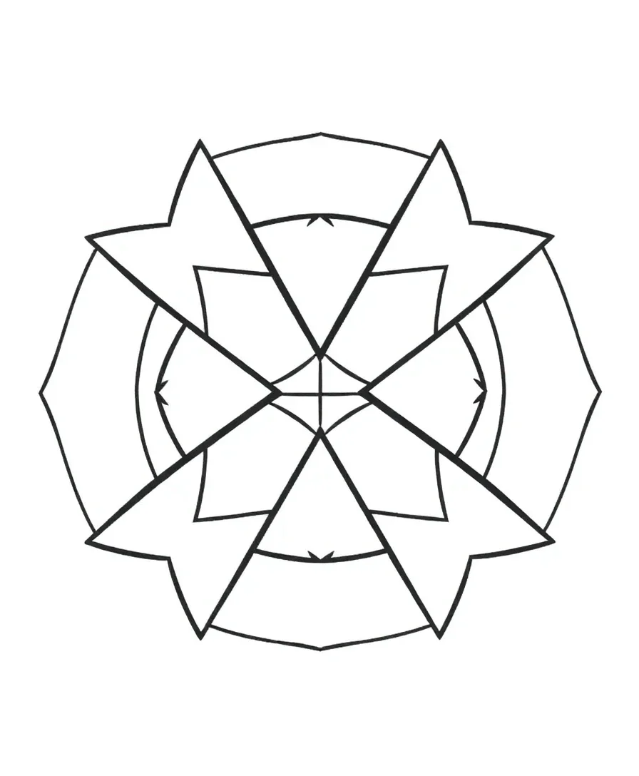 Geometric pattern featuring interlocking shapes and clean lines for a modern coloring experience
