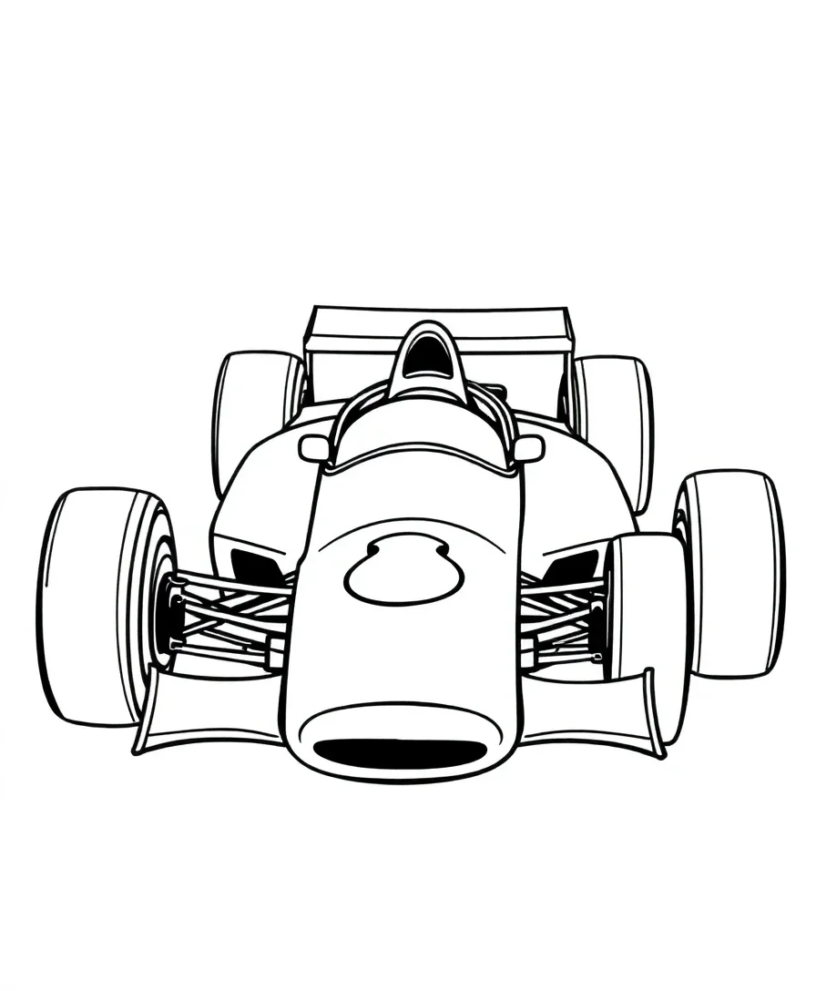 Classic vintage F1 car design with bold outlines