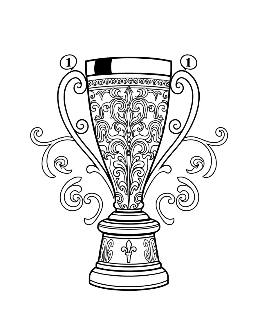 Detailed F1 trophy design with elegant patterns
