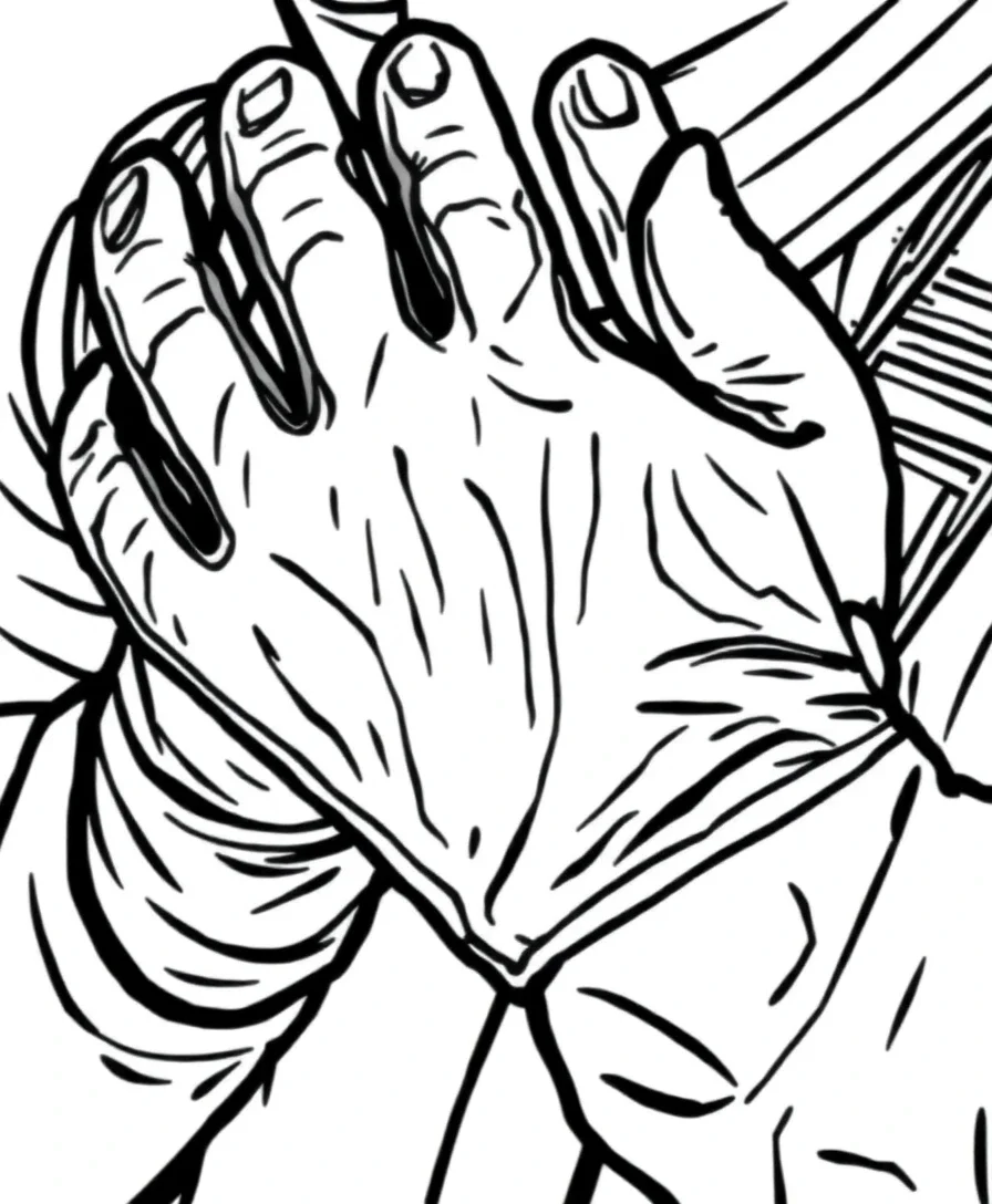 Detailed design of F1 driver's gloves with textured patterns