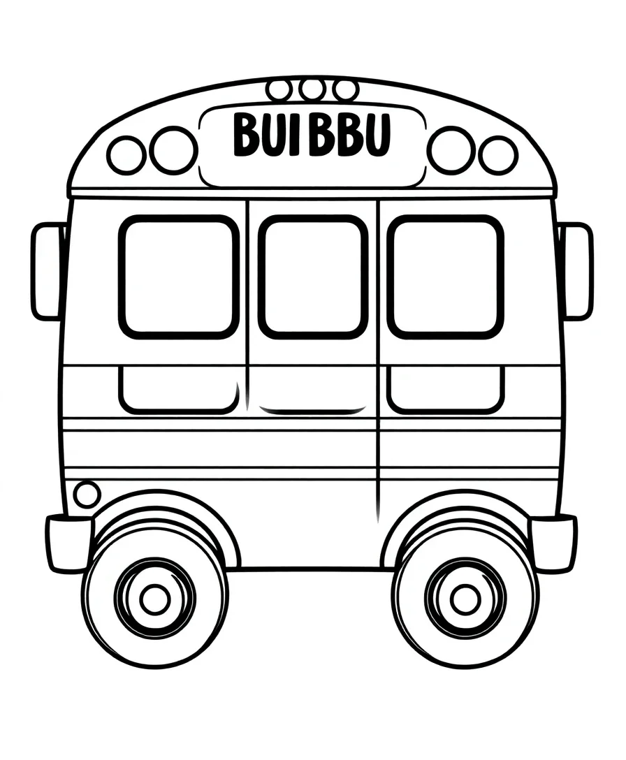 Outline of a school bus with large windows