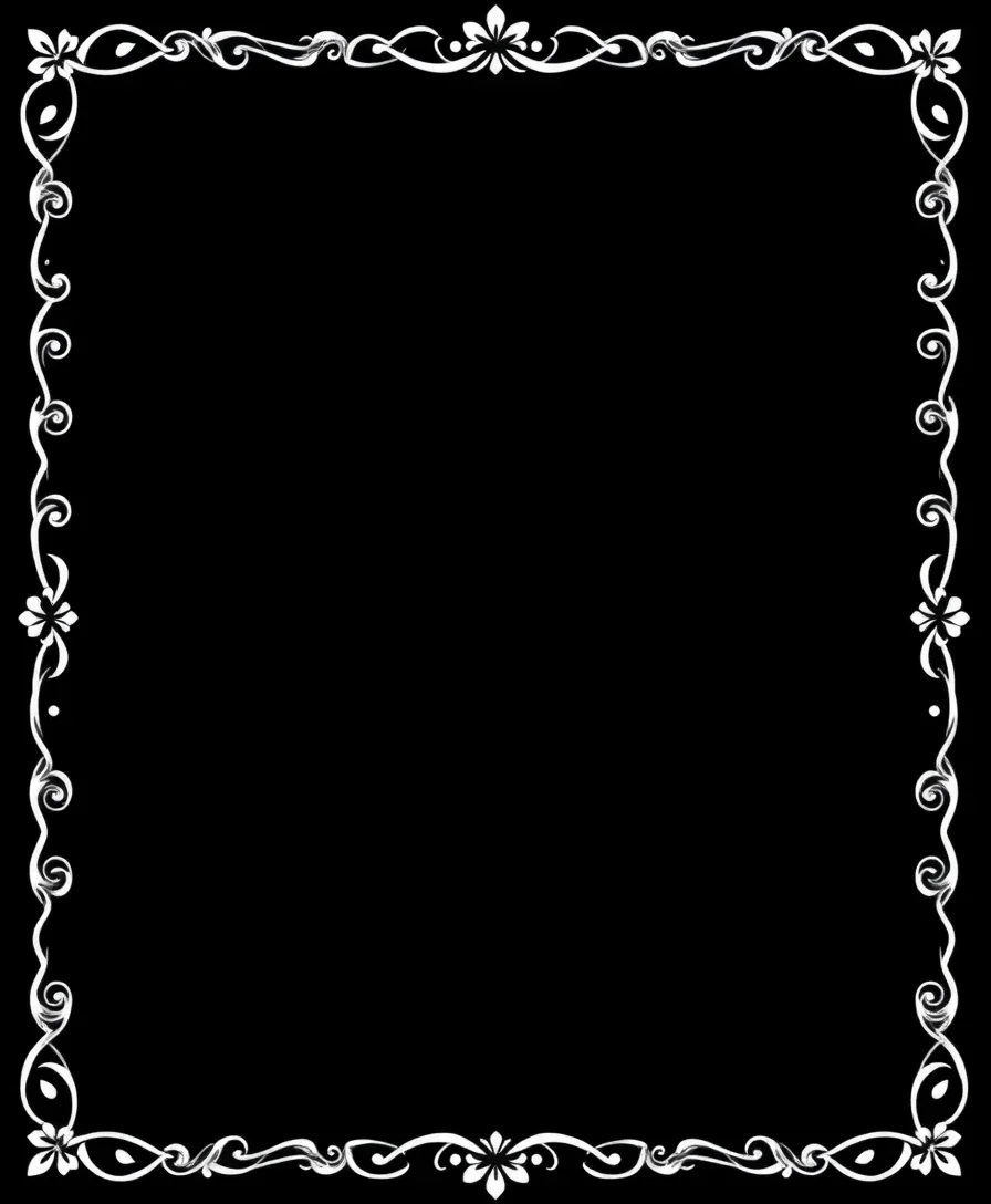 Line art of a chalkboard with a decorative border